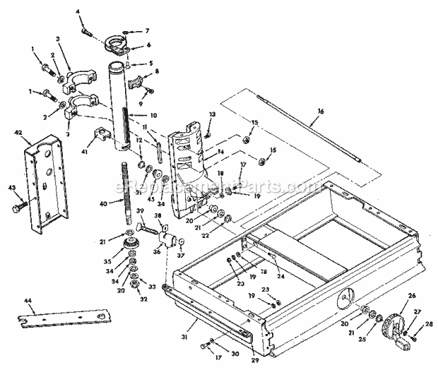Page B Diagram and Parts List for 113197120  Craftsman Chop Saw
