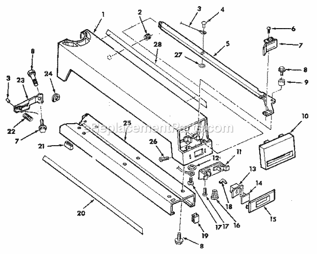 Page E Diagram and Parts List for 113197120  Craftsman Chop Saw