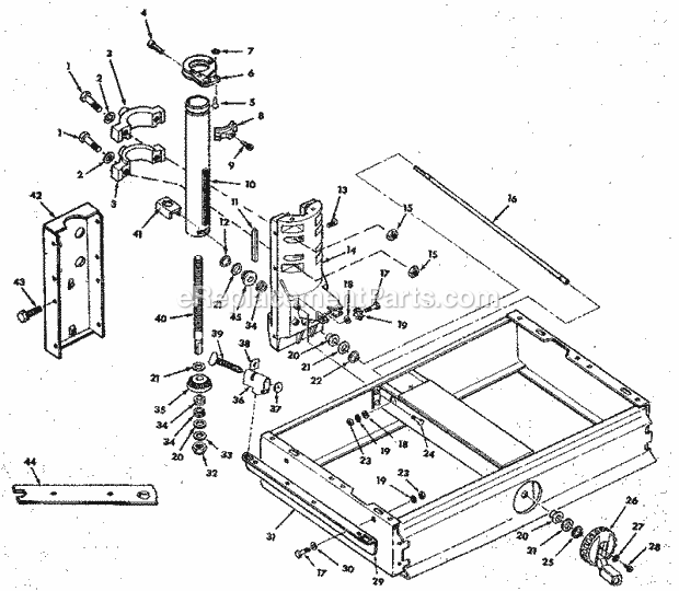 Figure 2 - Base And Colum... Diagram and Parts List for 113197150  Craftsman Chop Saw