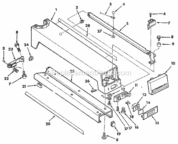 Figure 5 - Arm Assembly Diagram and Parts List for 113197150  Craftsman Chop Saw