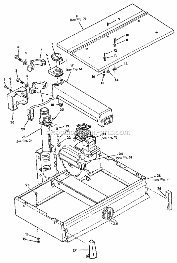 Page A Diagram and Parts List for 113197160  Craftsman Chop Saw