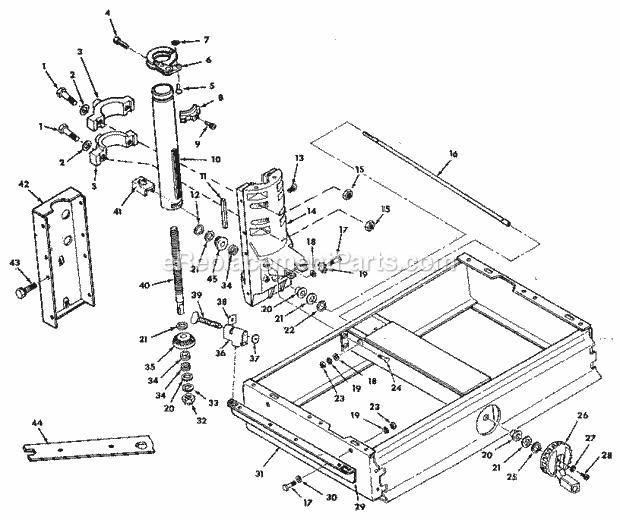 Page B Diagram and Parts List for 113197160  Craftsman Chop Saw