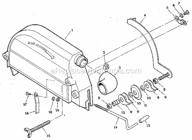 Figure 7 - Guard Assembly Diagram and Parts List for 113197250  Craftsman Chop Saw