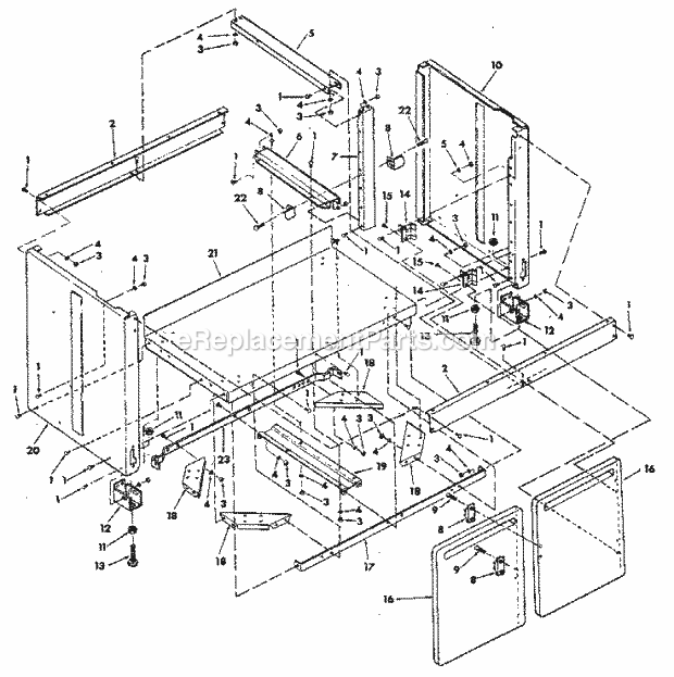 Figure 9 - Cabinet Assemb... Diagram and Parts List for 113197410  Craftsman Chop Saw