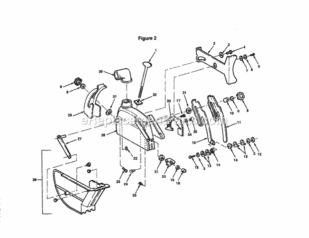 Guard Diagram and Parts List for 11319761  Craftsman Chop Saw