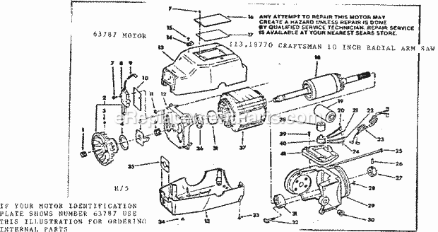 Page H Diagram and Parts List for 11319770  Craftsman Chop Saw