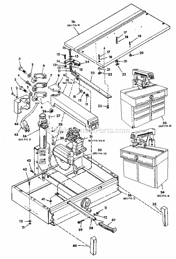 Page A Diagram and Parts List for 113197710  Craftsman Chop Saw