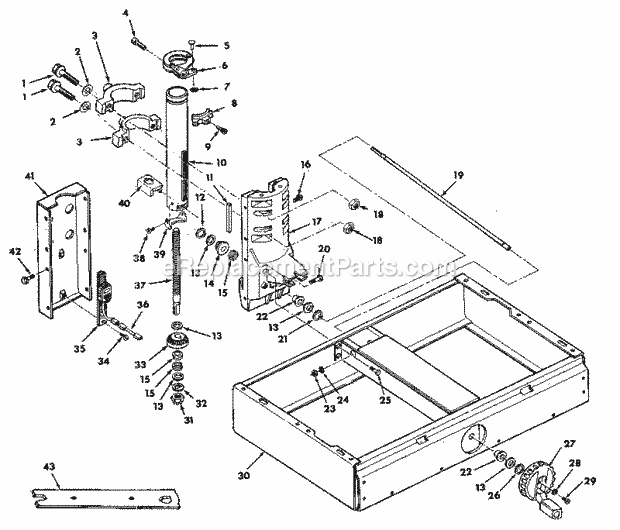 Page B Diagram and Parts List for 113197710  Craftsman Chop Saw