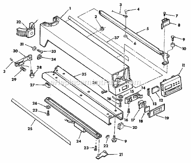 Page E Diagram and Parts List for 113197710  Craftsman Chop Saw