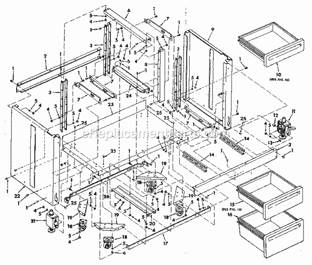 Page H Diagram and Parts List for 113197710  Craftsman Chop Saw