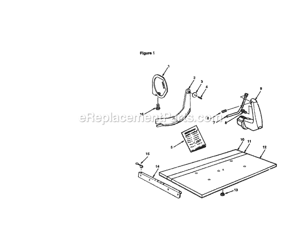 Guard Diagram and Parts List for 11319771  Craftsman Chop Saw