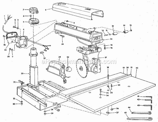 Page A Diagram and Parts List for 113197731  Craftsman Chop Saw