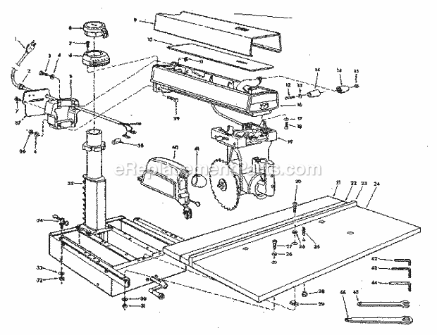 Unit Diagram and Parts List for 113197751  Craftsman Chop Saw