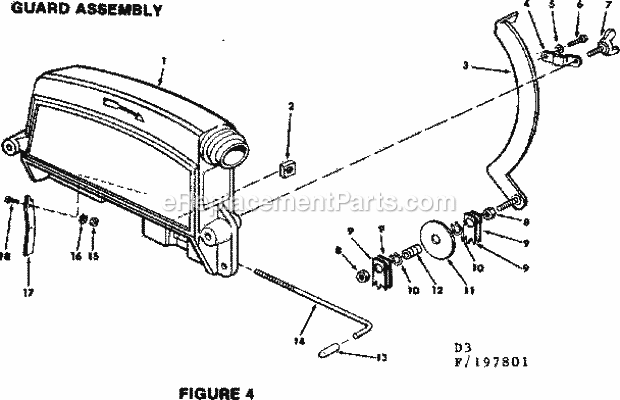 Guard Assembly Diagram and Parts List for 113197801  Craftsman Chop Saw