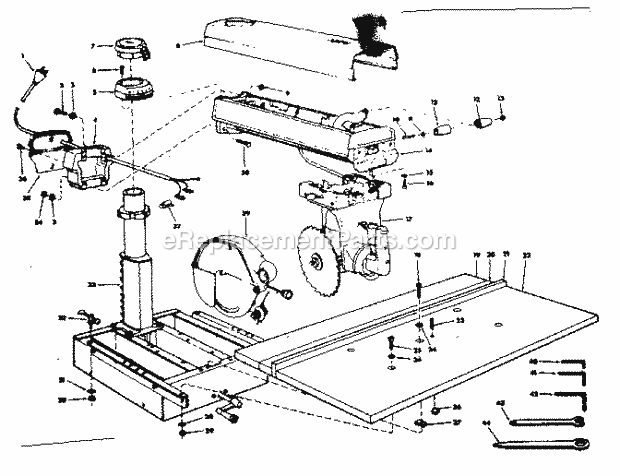 Unit Diagram and Parts List for 11319791  Craftsman Chop Saw