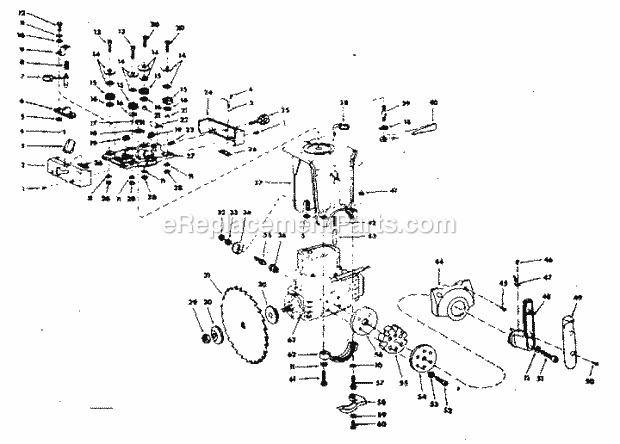 Yoke Assembly Diagram and Parts List for 11319791  Craftsman Chop Saw