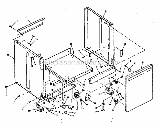 23" Cabinet Diagram and Parts List for 113198210  Craftsman Chop Saw