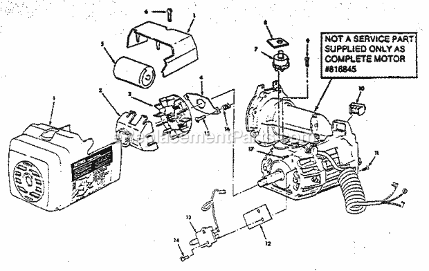 Motor 75128 Diagram and Parts List for 113198210  Craftsman Chop Saw