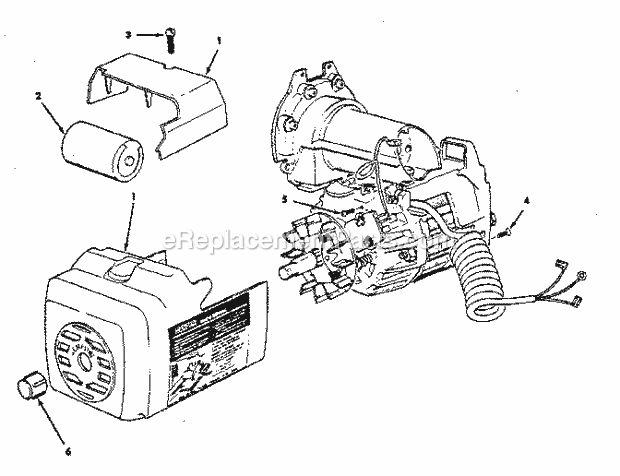 Motor Assembly Diagram and Parts List for 113198211  Craftsman Chop Saw