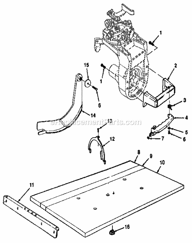 Page J Diagram and Parts List for 113198250  Craftsman Chop Saw