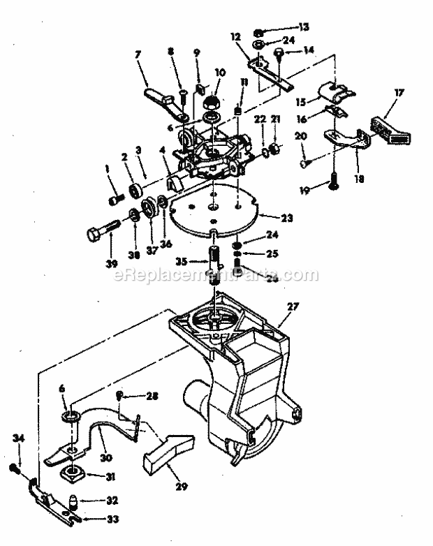 Yoke Assembly Diagram and Parts List for 113198250  Craftsman Chop Saw