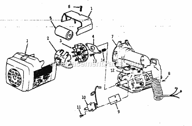 Motor 75128 Diagram and Parts List for 113198250  Craftsman Chop Saw