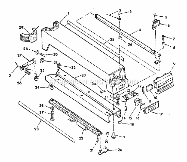 Arm Assembly Diagram and Parts List for 113198251  Craftsman Chop Saw