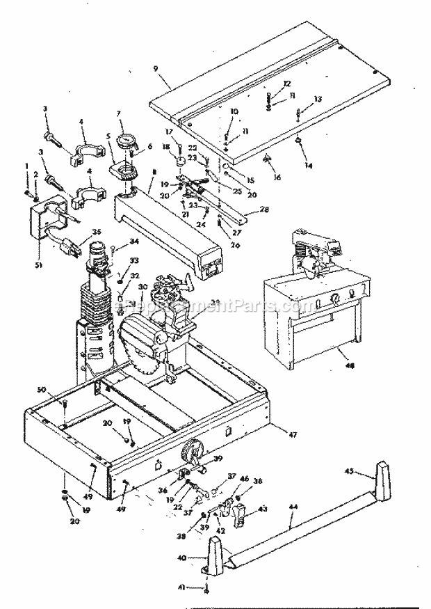 Page A Diagram and Parts List for 113198310  Craftsman Chop Saw
