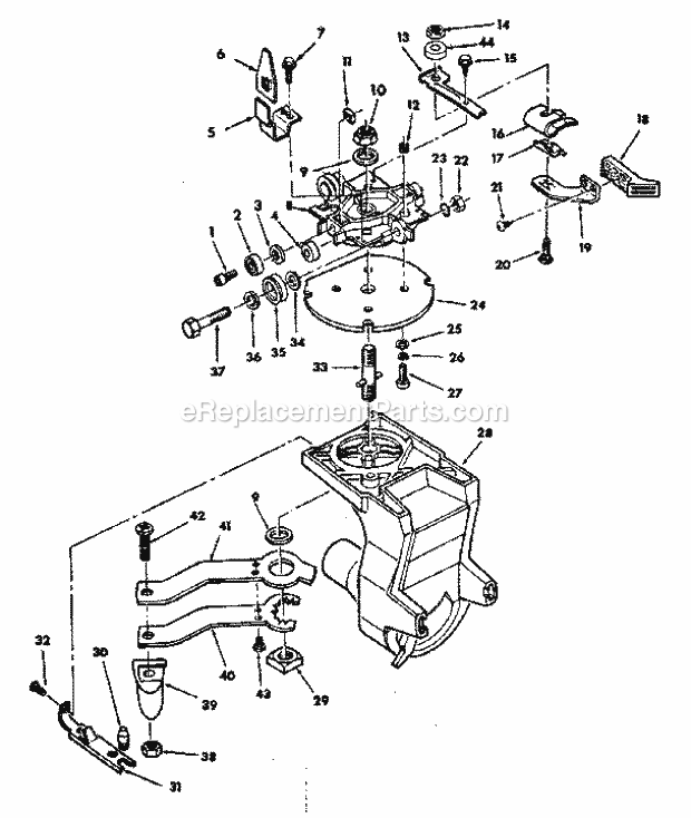 Yoke Assembly Diagram and Parts List for 113198311  Craftsman Chop Saw