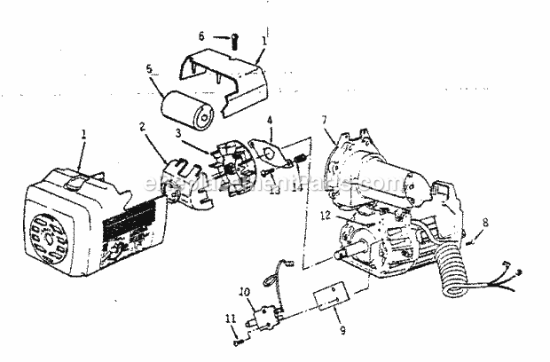 Motor 75128 Diagram and Parts List for 113198311  Craftsman Chop Saw