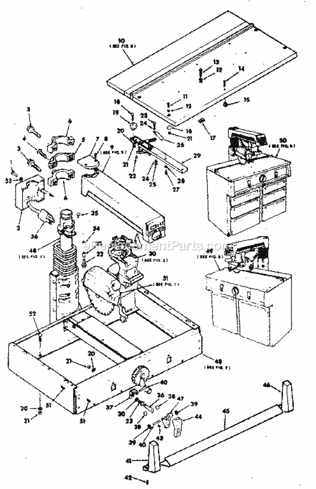 Page A Diagram and Parts List for 113198410  Craftsman Chop Saw