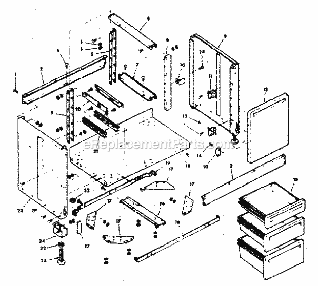 Figure 9 - Cabinet Assemb... Diagram and Parts List for 113198510  Craftsman Chop Saw