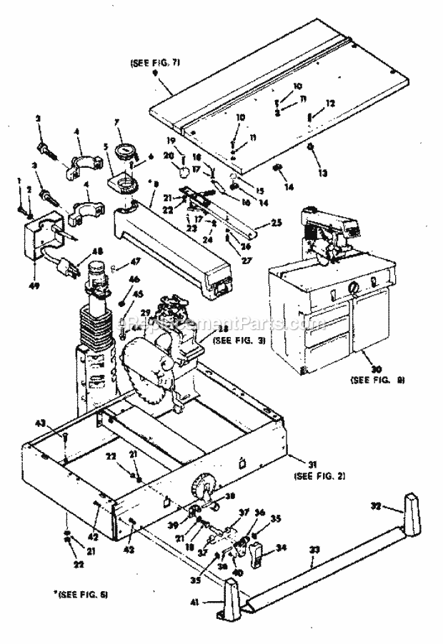 Page A Diagram and Parts List for 113198511  Craftsman Chop Saw
