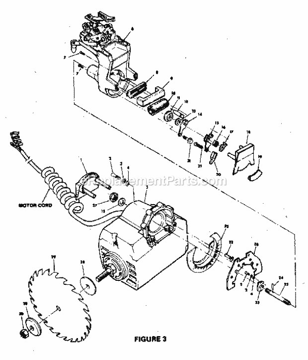 Page C Diagram and Parts List for 113198511  Craftsman Chop Saw