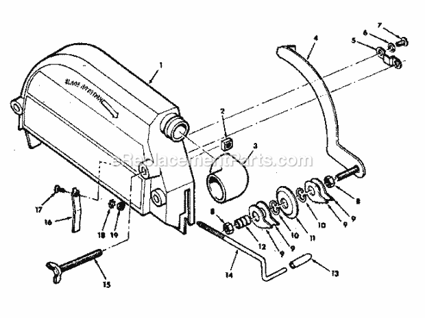 Page F Diagram and Parts List for 113198511  Craftsman Chop Saw