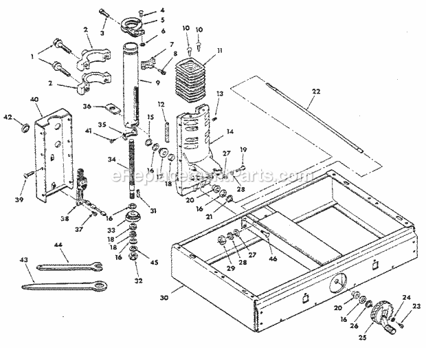 Page B Diagram and Parts List for 113198610  Craftsman Chop Saw