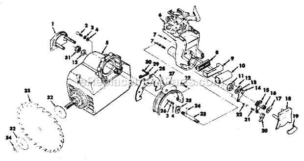 Page C Diagram and Parts List for 113198610  Craftsman Chop Saw