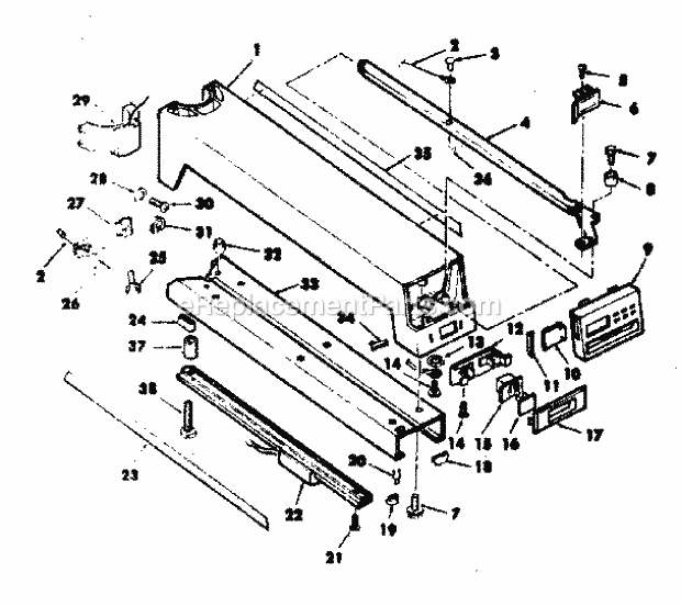 Page E Diagram and Parts List for 113198610  Craftsman Chop Saw