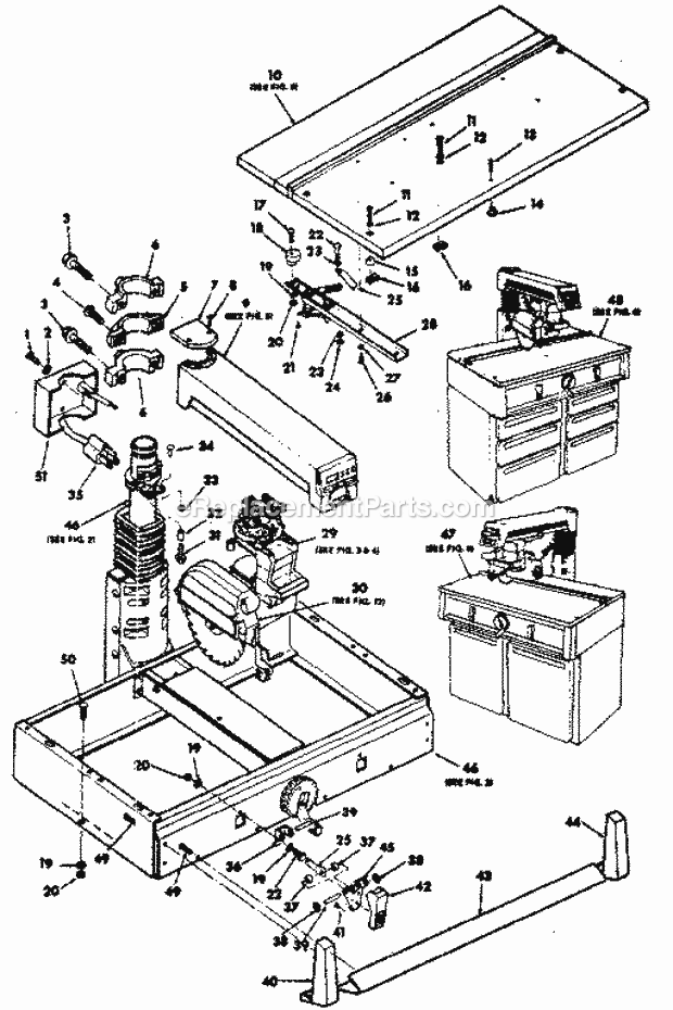 Page A Diagram and Parts List for 113198611  Craftsman Chop Saw
