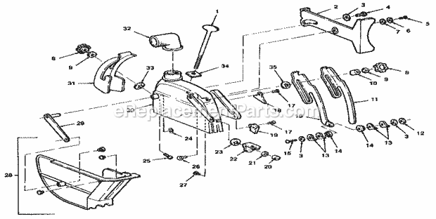 Page N Diagram and Parts List for 113198611  Craftsman Chop Saw