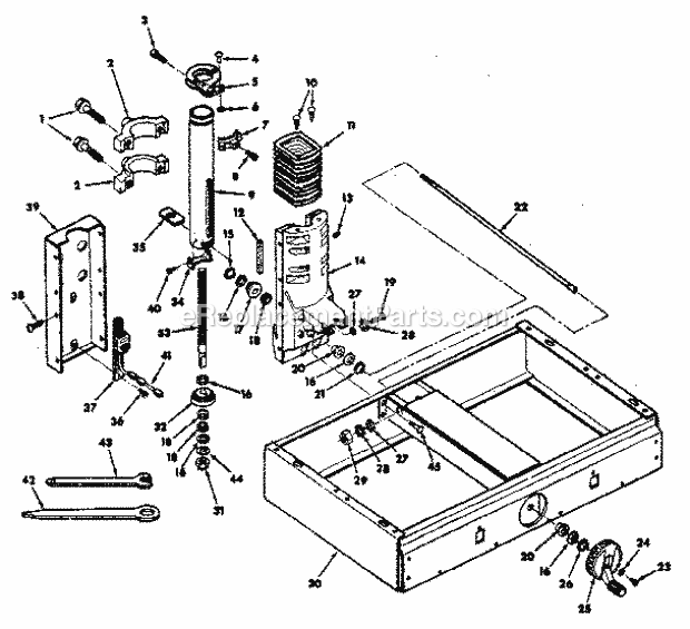 Page B Diagram and Parts List for 113198611  Craftsman Chop Saw