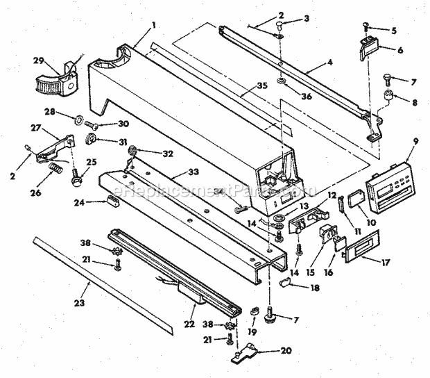 Page E Diagram and Parts List for 113198611  Craftsman Chop Saw