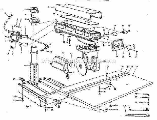 Unit Diagram and Parts List for 113199270  Craftsman Chop Saw