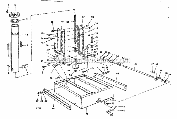 Base Assembly Diagram and Parts List for 113199270  Craftsman Chop Saw