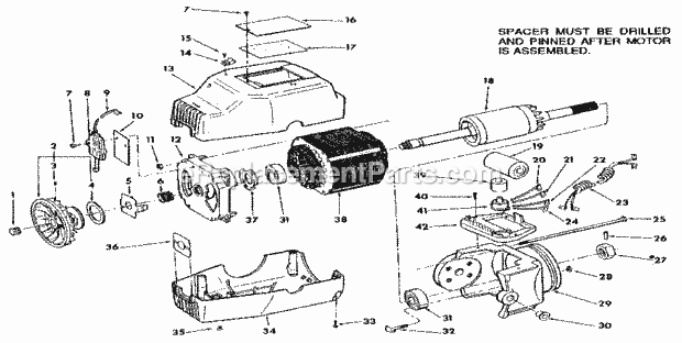 Motor Diagram and Parts List for 113199270  Craftsman Chop Saw
