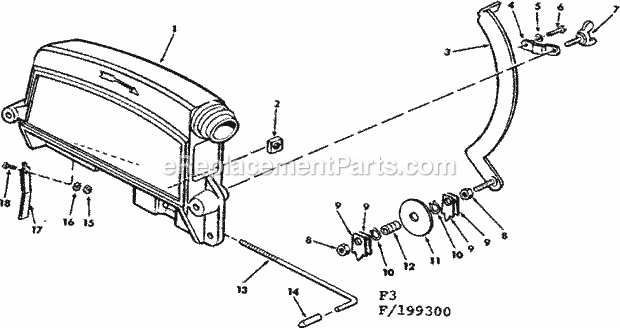 Guard Assembly Diagram and Parts List for 113199350  Craftsman Chop Saw