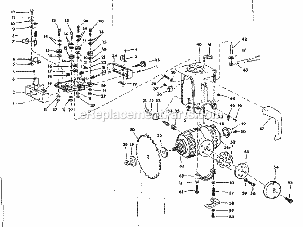 Yoke Assembly Diagram and Parts List for 113199410  Craftsman Chop Saw