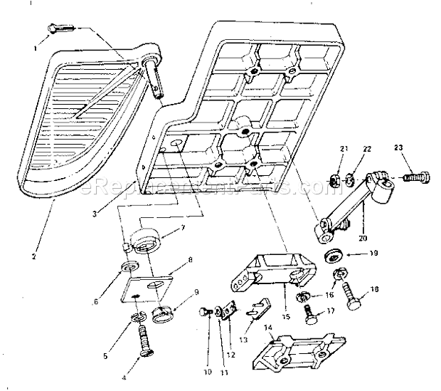 Infeed Table Diagram and Parts List for 113206801  Craftsman Planer Jointer