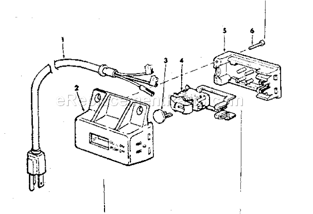 On/Off Power Outlet Diagram and Parts List for 113206890  Craftsman Planer Jointer