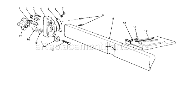 21013 Fence Assembly Diagram and Parts List for 113206933  Craftsman Planer Jointer